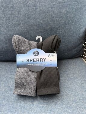 Sperry Crew Socks Pack in Black and Gray